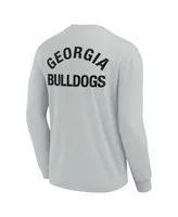 Men's and Women's Fanatics Signature Gray Georgia Bulldogs Super Soft Long Sleeve T-shirt