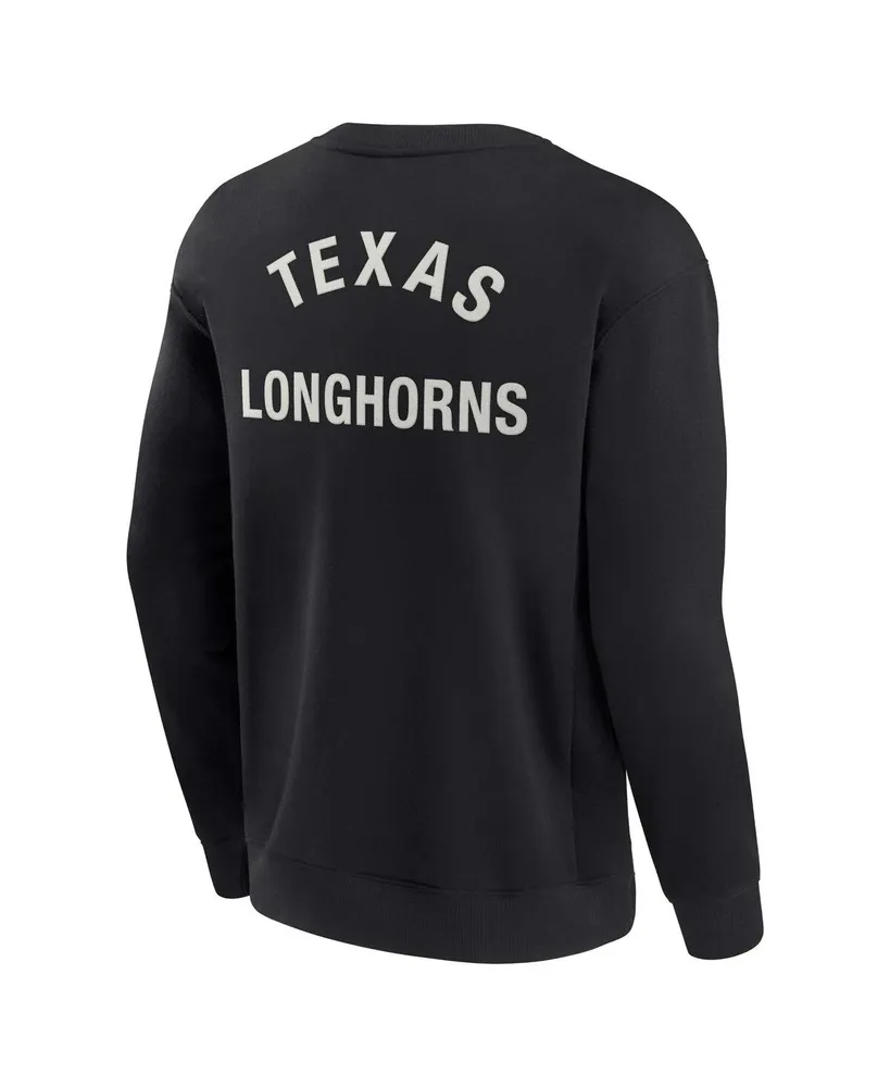 Men's and Women's Fanatics Signature Black Texas Longhorns Super Soft Pullover Crew Sweatshirt
