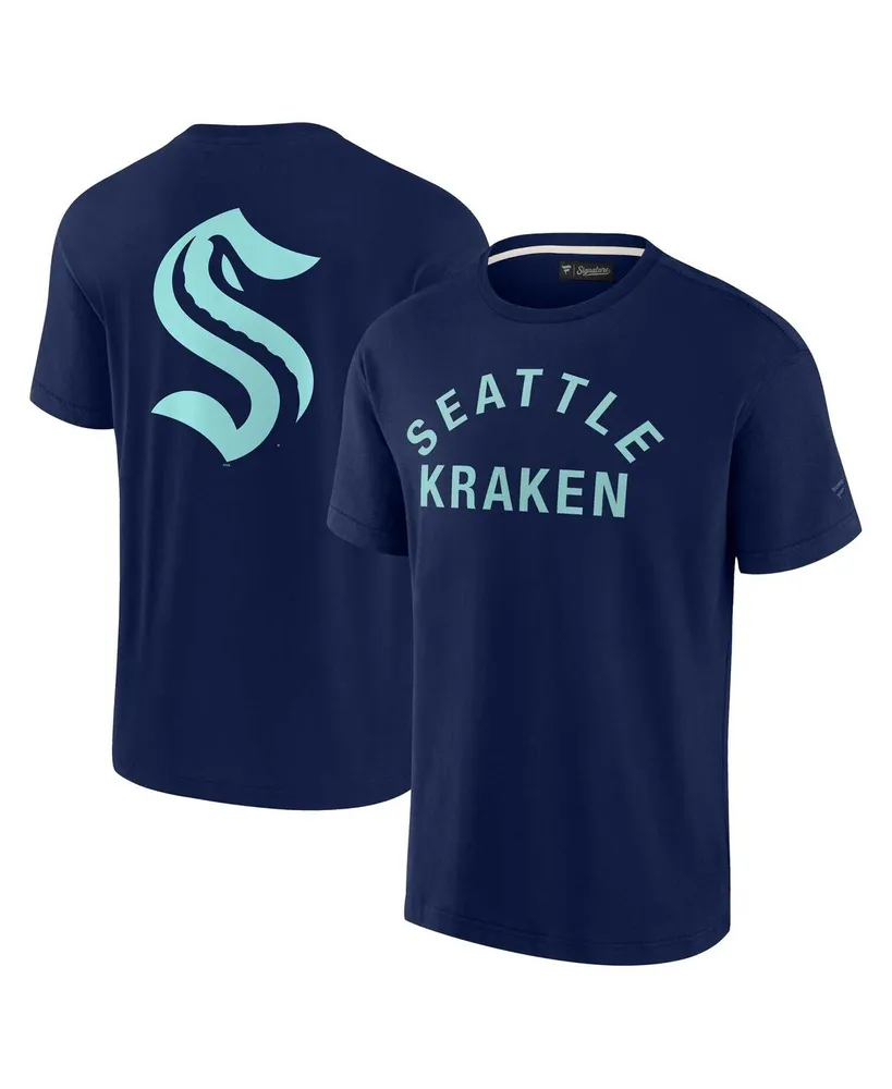 Men's and Women's Fanatics Signature Deep Sea Blue Seattle Kraken Super Soft Short Sleeve T-shirt