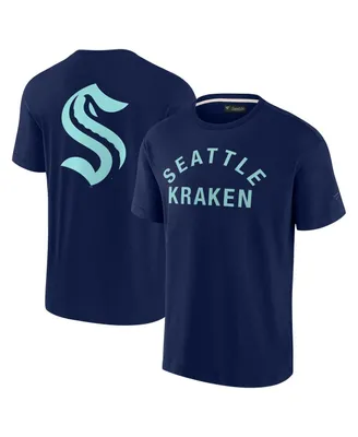 Men's and Women's Fanatics Signature Deep Sea Blue Seattle Kraken Super Soft Short Sleeve T-shirt