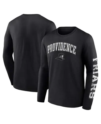 Men's Fanatics Black Providence Friars Distressed Arch Over Logo Long Sleeve T-shirt