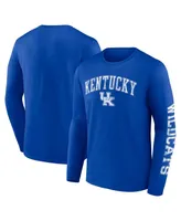 Men's Fanatics Royal Kentucky Wildcats Distressed Arch Over Logo Long Sleeve T-shirt