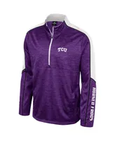 Men's Colosseum Purple Tcu Horned Frogs Marled Half-Zip Jacket