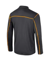 Men's Colosseum Black Tennessee Volunteers Cameron Quarter-Zip Windshirt