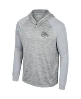 Men's Colosseum Gray Gonzaga Bulldogs Cybernetic Raglan Quarter-Zip Hooded Top