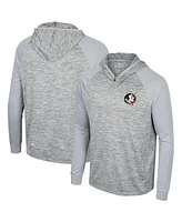 Men's Colosseum Gray Florida State Seminoles Cybernetic Raglan Quarter-Zip Hooded Top