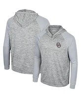 Men's Colosseum Gray Oklahoma Sooners Cybernetic Raglan Quarter-Zip Hooded Top