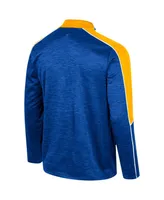 Men's Colosseum Royal Pitt Panthers Marled Half-Zip Jacket