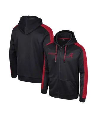 Men's Colosseum Black Alabama Crimson Tide Reese Full-Zip Hoodie