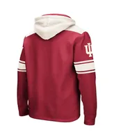 Men's Colosseum Crimson Indiana Hoosiers Big and Tall Hockey Lace-Up Pullover Hoodie