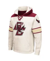 Men's Colosseum Cream Boston College Eagles 2.0 Lace-Up Pullover Hoodie