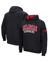 Men's Colosseum Black Arkansas Razorbacks Double Arch Pullover Hoodie