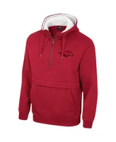 Men's Colosseum Cardinal Arkansas Razorbacks Half-Zip Hoodie