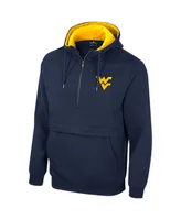 Men's Colosseum Navy West Virginia Mountaineers Half-Zip Hoodie