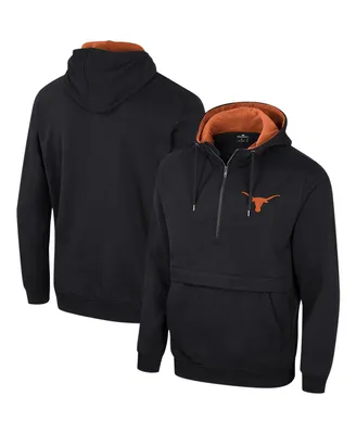 Men's Colosseum Black Texas Longhorns Half-Zip Hoodie