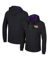 Men's Colosseum Black Lsu Tigers Affirmative Thermal Hoodie Long Sleeve T-shirt