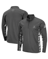 Men's Colosseum Charcoal Virginia Cavaliers Oht Military-Inspired Appreciation Rival Digi Camo Quarter-Zip Jacket