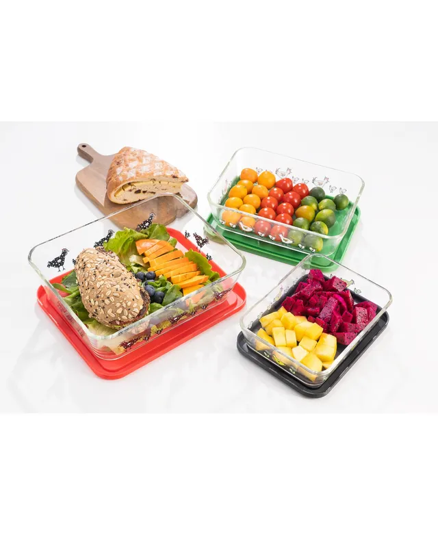 Genicook 3 PC Container Nestable Stainless Steel Set with Locking Lids - Multicolor