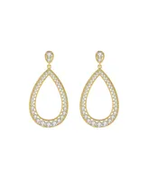 Artisanal Pave Hollow Teardrop Earrings