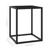 Coffee Table Black with Black Glass 15.7"x15.7"x19.7"