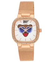 Kendra Dandy Women's Quartz Bouffants and Broken Hearts Rose Gold-Tone Mesh Alloy Watch 32mm