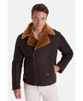 Furniq Uk Men's Fashion Jacket, Washed Brown With Ginger Wool