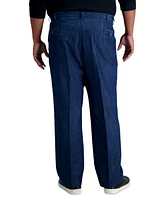 Haggar Men's Big & Tall Stretch Denim Classic-Fit Pleated Pants