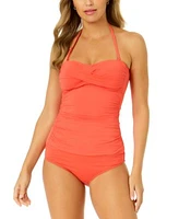 Anne Cole Ruched Tankini High Waist Bikini Bottoms