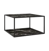 Coffee Table Black with Black Marble Glass 35.4"x35.4"x19.7"