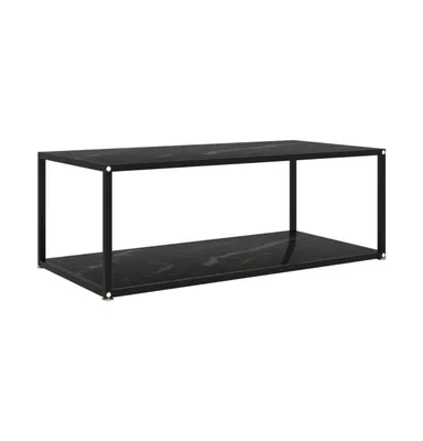 Coffee Table Black 39.4"x19.7"x13.8" Tempered Glass