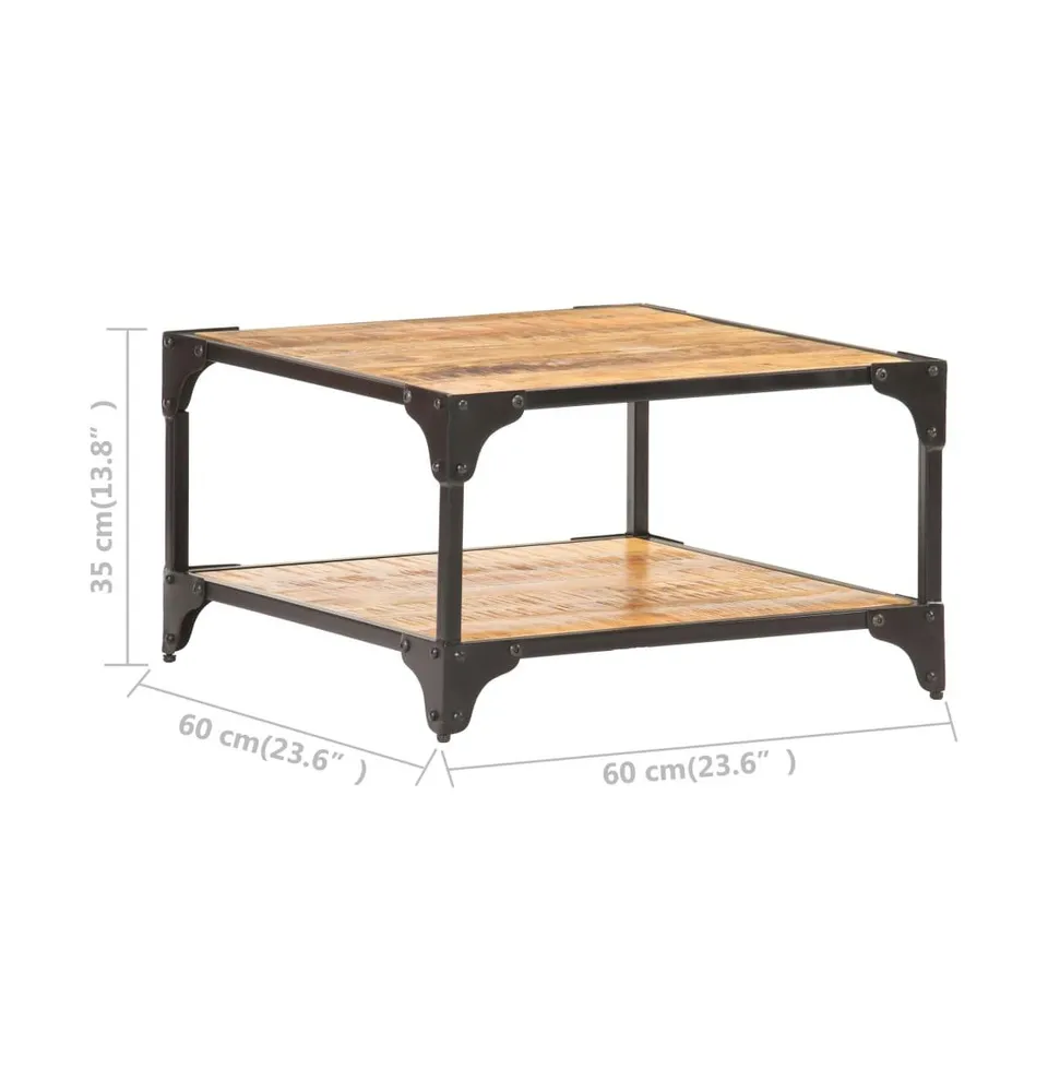 Coffee Table 23.6"x23.6"x13.8" Solid Mango Wood