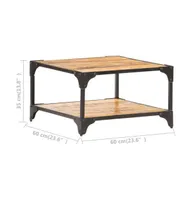 Coffee Table 23.6"x23.6"x13.8" Solid Mango Wood