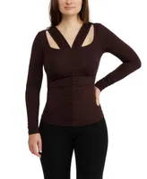 Bebe Women's Cut Out Ruched Top