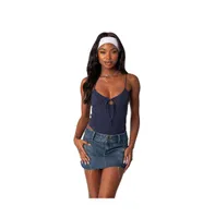 Women's Lacey knit cut out bodysuit