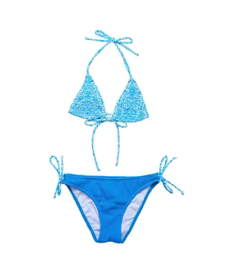 Toddler, Child Girls Santorini Blue Triangle Bikini