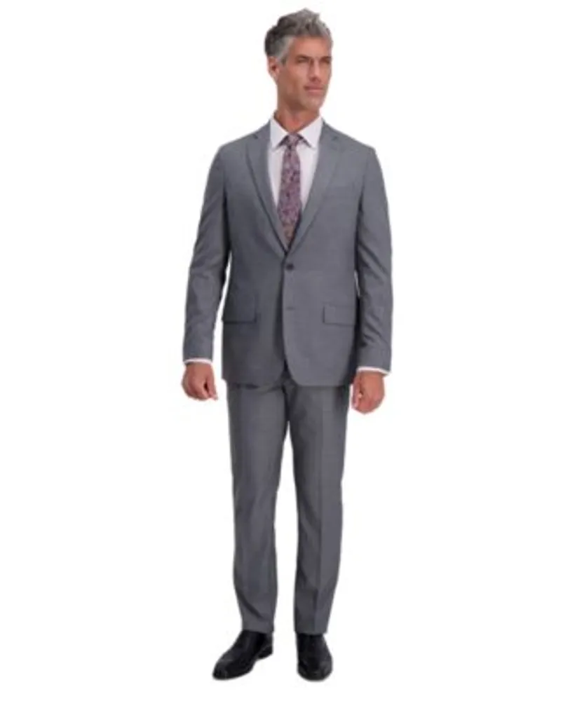 J.M. Haggar Mens Grid Pattern Slim Fit Suit Separate