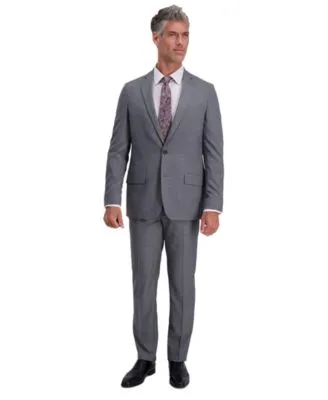 Haggar Mens Slim Fit Subtle Grid Suit Separates
