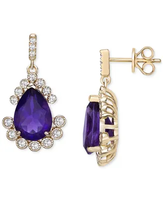 Amethyst (5 ct. t.w.) & White Topaz (2-3/8 Drop Earrings Gold-Plated Sterling Silver (Also Blue Topaz)