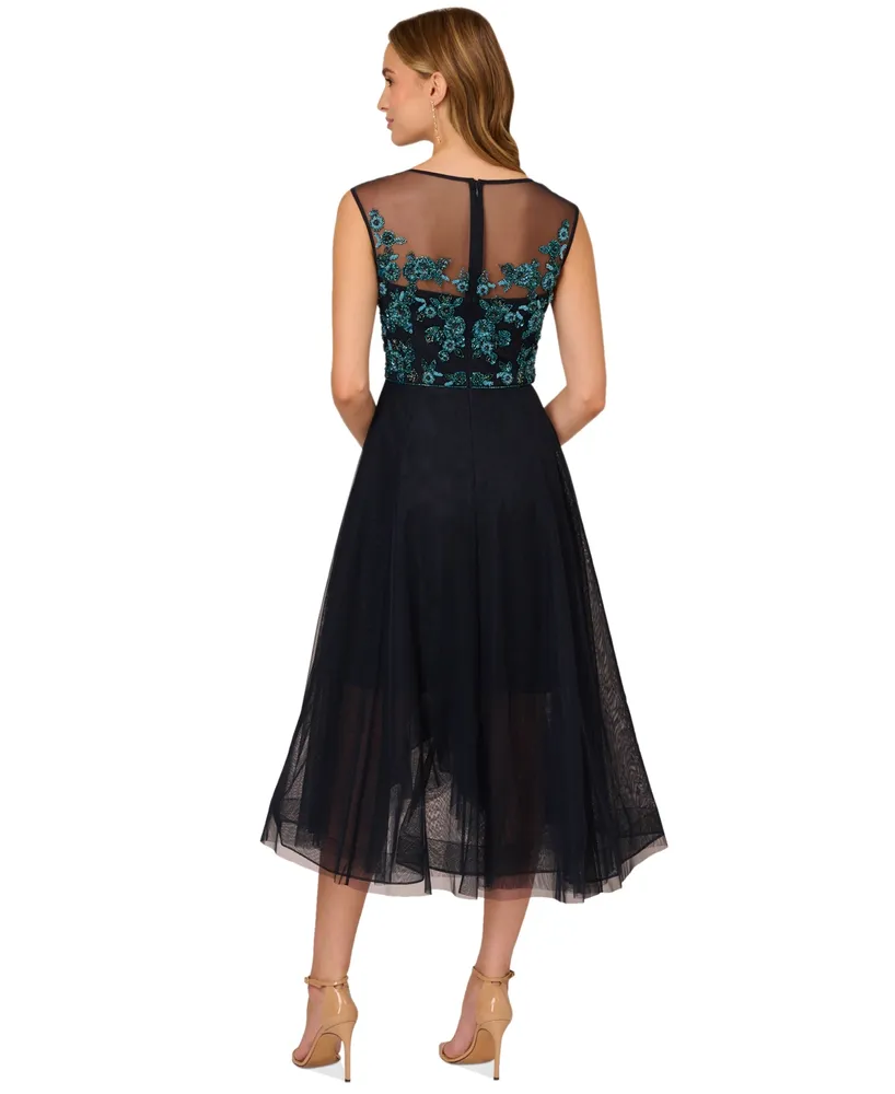 Adrianna Papell Women's Beaded Sleeveless Midi Dress - Macy's