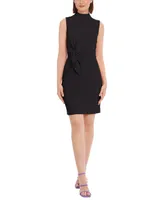 Donna Morgan Women's Bow-Detail Mock-Neck Mini Dress