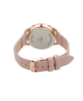 Jessica Carlyle Women's Analog Blush Polyurethane Leather Strap Plain Watch 35mm