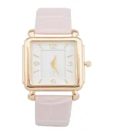 Jessica Carlyle Women's Analog Blush Croc Polyurethane Leather Strap Plain Watch 27mm