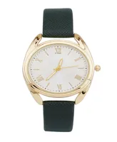 Jessica Carlyle Women's Analog Green Polyurethane Leather Strap Plain Watch 32mm