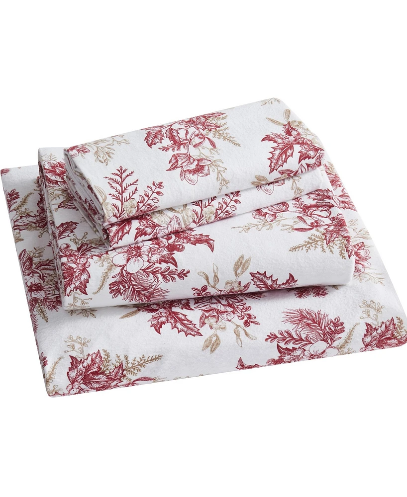 Tahari Home Toile 100% Cotton Flannel 3-Pc. Sheet Set, Twin