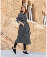 Women's Empirical City Trench Coat - Washed Black