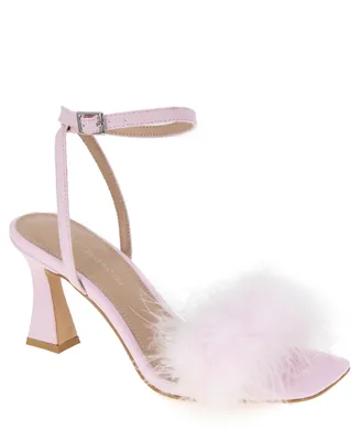 BCBGeneration Women's Relby Feathered High-Heel Two-Piece Dress Sandals