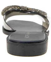 BCBGeneration Women's Laffi Rhinestone Bow Slide Sandals