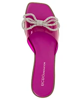 BCBGeneration Women's Laffi Rhinestone Bow Slide Sandals