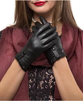 Women's Compress Snap Touchscreen Sheepskin Glove