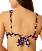 Salt + Cove Juniors' Foil Print Ruffle Strap Bralette Bikini Top, Created for Macy's
